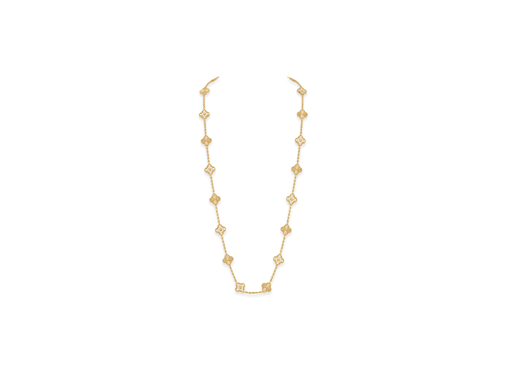 Van Cleef & Arpels Vintage Alhambra long necklace 20 motifs "18K Yellow gold/Diamond"