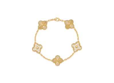 Van Cleef & Arpels Vintage Alhambra bracelet 5 motifs "18K Yellow gold/Diamond"