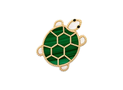 Van Cleef & Arpels Lucky Animals Turtle clip "18K Yellow gold/Onyx/Mother-of-pearl/Malachite"