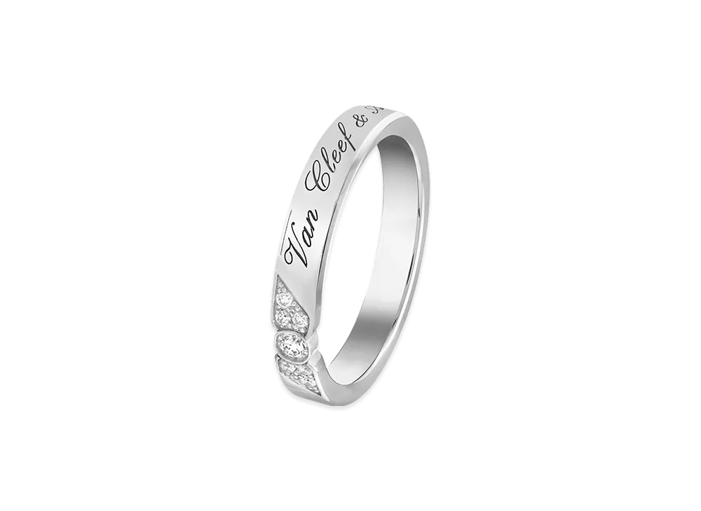 Van Cleef & Arpels Toujours Signature etoiles wedding band 3mm "Platinum/Diamond"