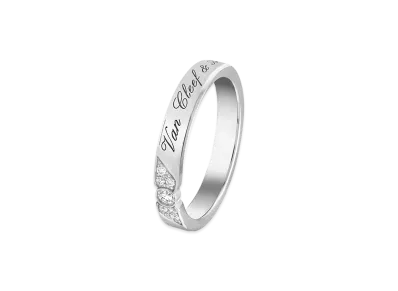 Van Cleef & Arpels Toujours Signature etoiles wedding band 3mm "Platinum/Diamond"