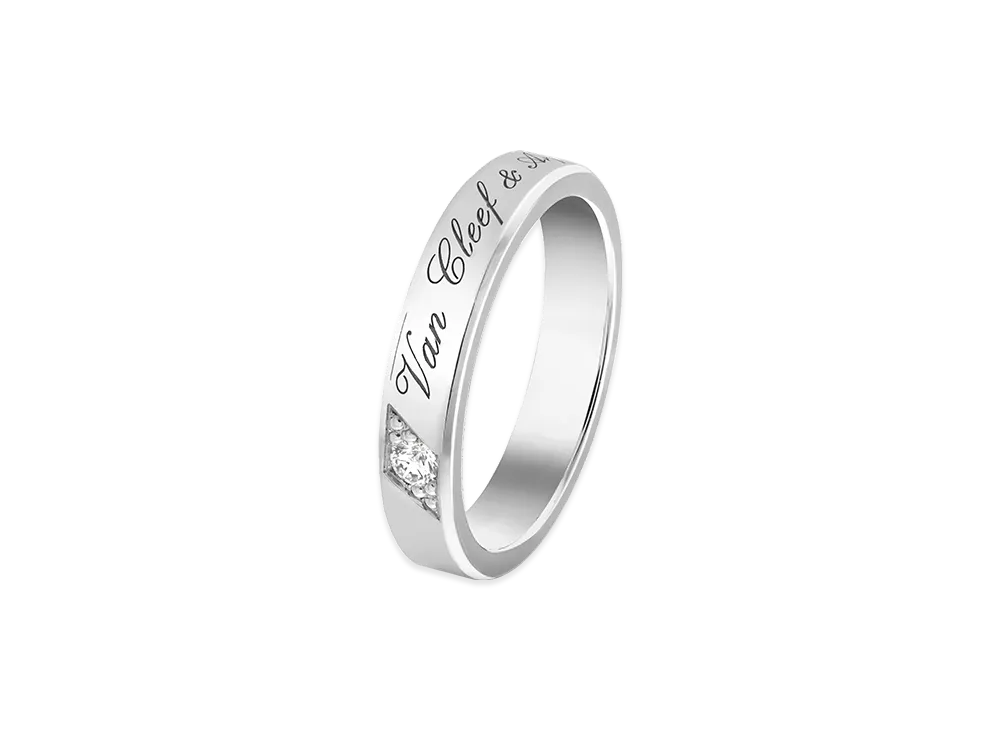 Van Cleef & Arpels Toujours Signature etoiles wedding band 4mm "Platinum/Diamond"