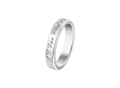 Van Cleef & Arpels Toujours Signature etoiles wedding band 4mm "Platinum/Diamond"
