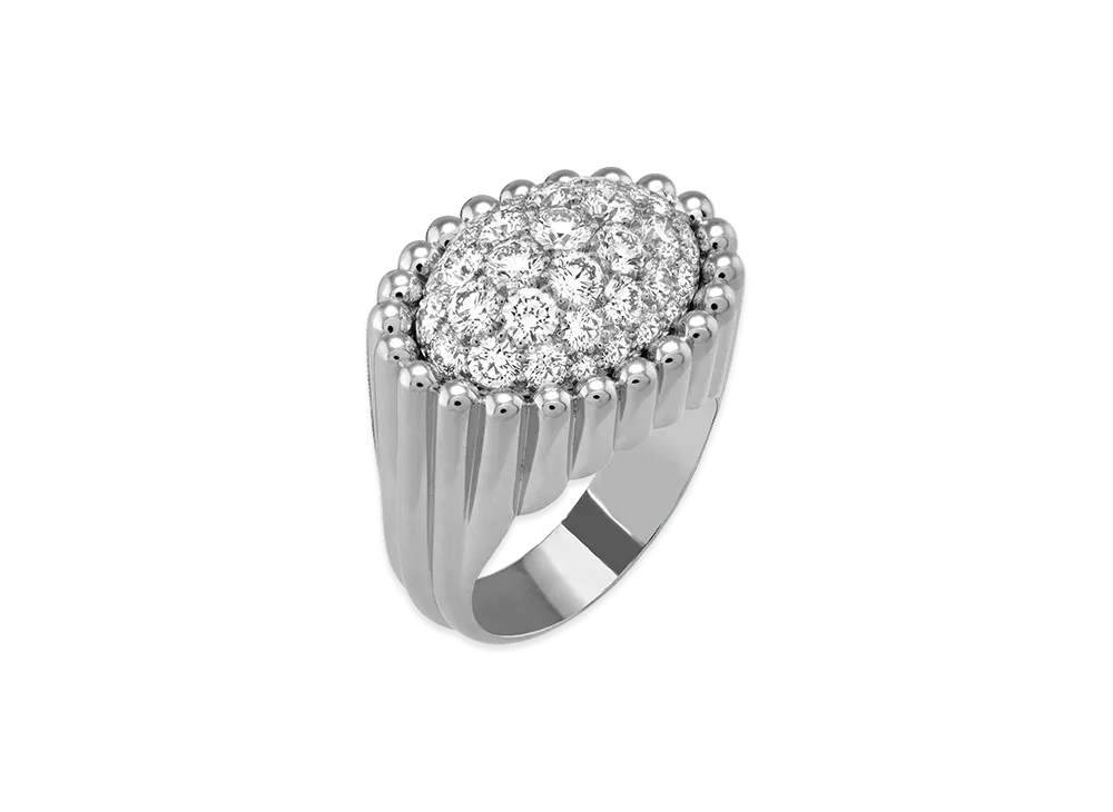Van Cleef & Arpels Perlee diamonds pave ring "18K White gold/Diamond"