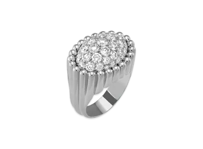 Van Cleef & Arpels Perlee diamonds pave ring "18K White gold/Diamond"