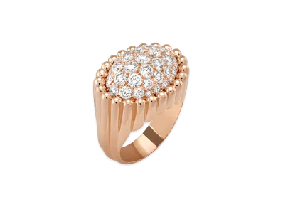 Van Cleef & Arpels Perlee diamonds pave ring "18K Rose gold/Diamond"