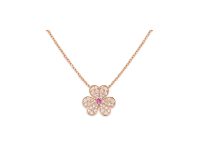 Van Cleef & Arpels Frivole pendant small model "18K Rose gold/Sapphire/Diamond"