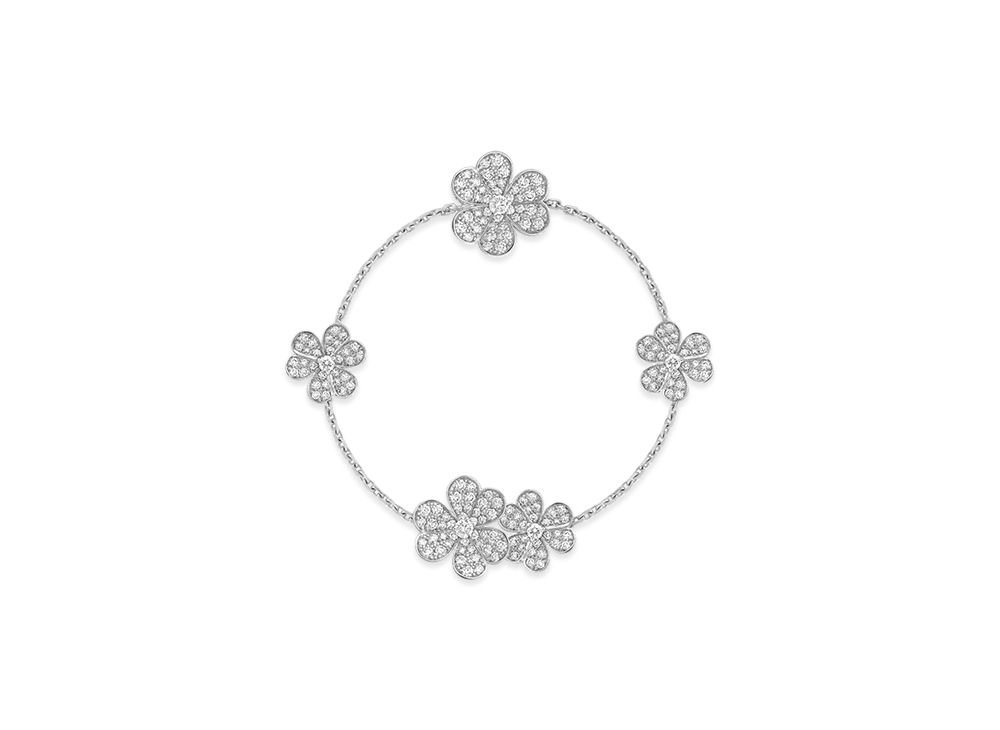 Van Cleef & Arpels Frivole bracelet 5 flowers "18K White gold/Diamond"