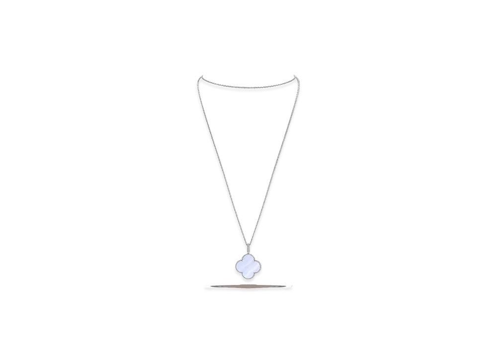 Van Cleef & Arpels Magic Alhambra long necklace 1 motif "18K White gold/Chalcedony"