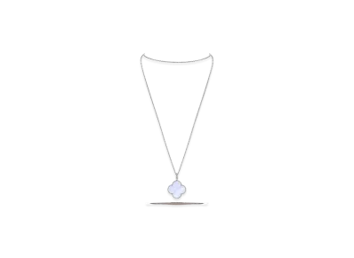 Van Cleef & Arpels Magic Alhambra long necklace 1 motif "18K White gold/Chalcedony"