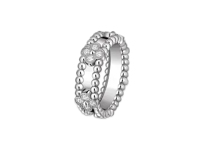 Van Cleef & Arpels Perlee sweet clovers ring "18K White gold/Diamond"
