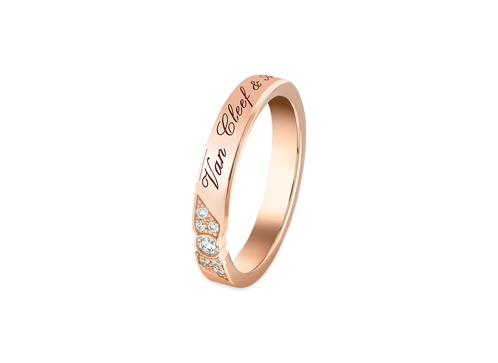 Van Cleef & Arpels Toujours Signature etoiles wedding band 3mm "18K Rose gold/Diamond"