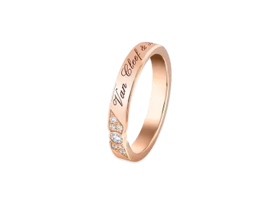 Van Cleef & Arpels Toujours Signature etoiles wedding band 3mm "18K Rose gold/Diamond"