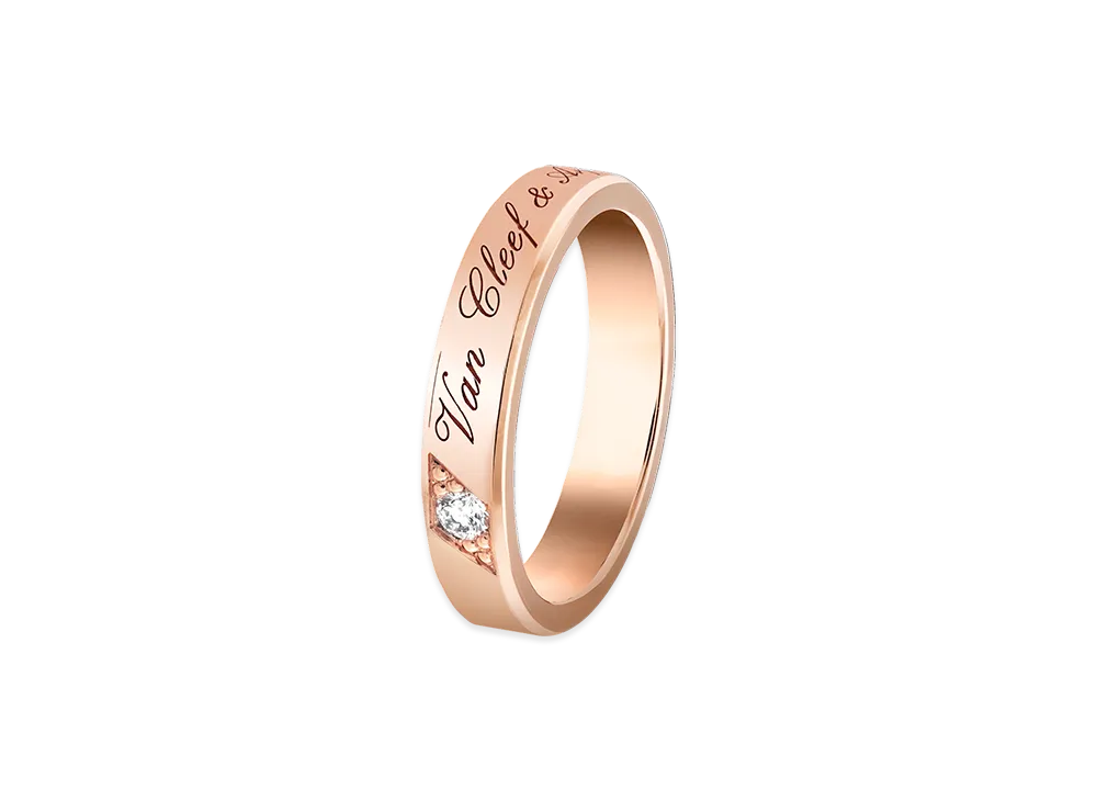 Van Cleef & Arpels Toujours Signature etoiles wedding band 4mm "18K Rose gold/Diamond"