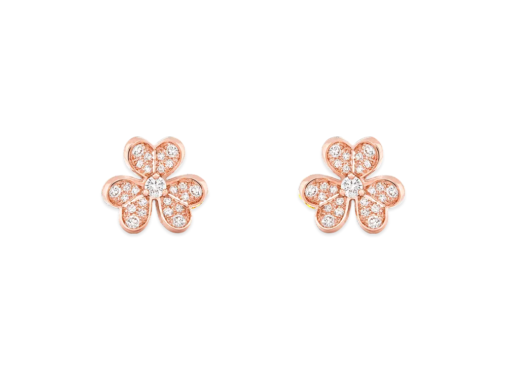 Van Cleef & Arpels Frivole earrings mini model "18K Rose gold/Diamond"