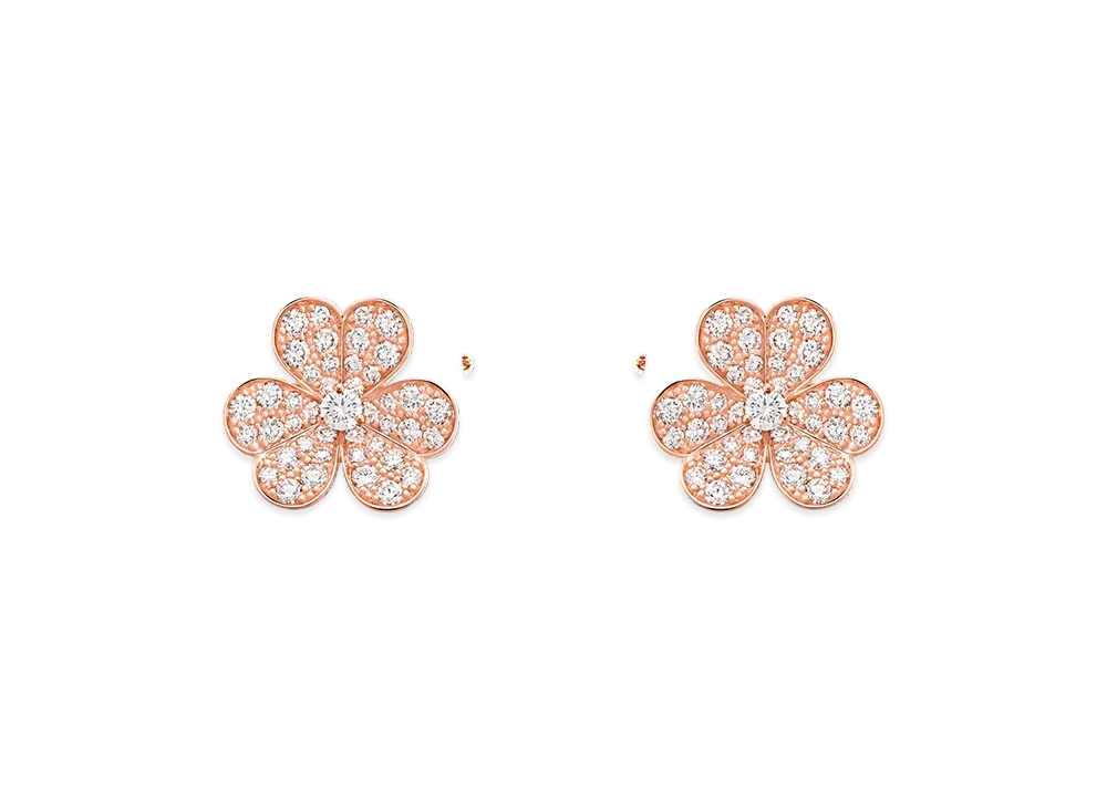 Van Cleef & Arpels Frivole earrings small model "18K Rose gold/Diamond"