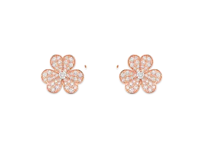 Van Cleef & Arpels Frivole earrings small model "18K Rose gold/Diamond"