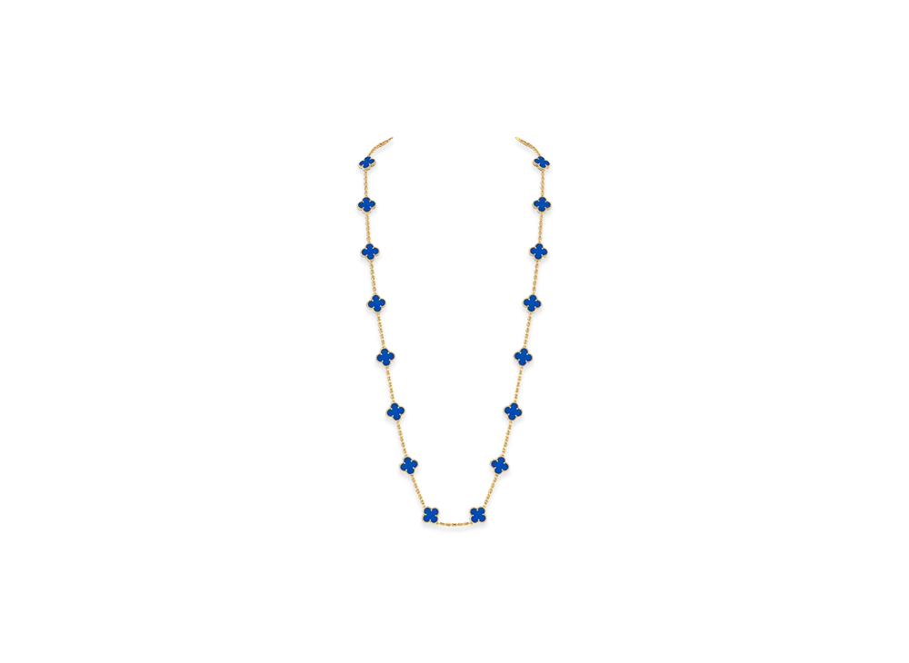 Van Cleef & Arpels Vintage Alhambra long necklace 20 motifs "18K Yellow gold/Agate"