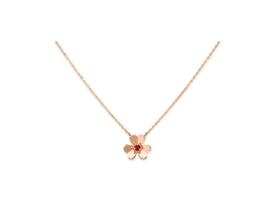 Van Cleef & Arpels Frivole pendant mini model "18K Rose gold/Ruby"