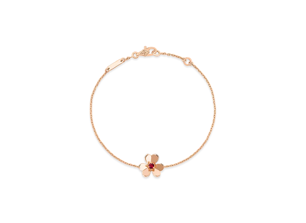 Van Cleef & Arpels Frivole bracelet mini model "18K Rose gold/Ruby"