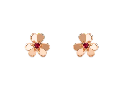Van Cleef & Arpels Frivole earrings mini model "18K Rose gold/Ruby"