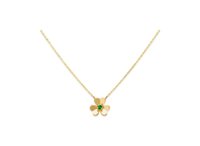Van Cleef & Arpels Frivole pendant mini model "18K Yellow gold/Emerald"