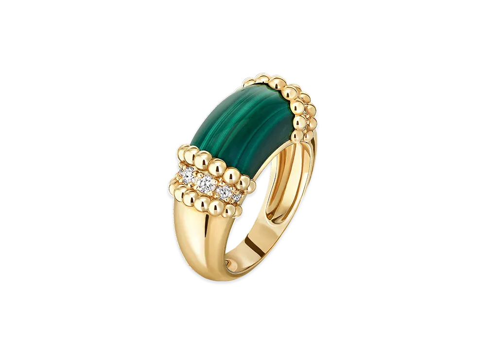 Van Cleef & Arpels Perlee couleurs ring "18K Yellow gold/Diamond/Malachite"