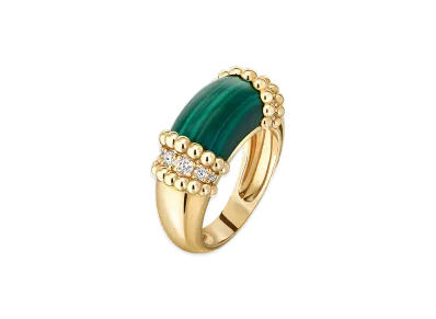 Van Cleef & Arpels Perlee couleurs ring "18K Yellow gold/Diamond/Malachite"