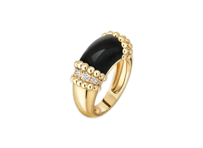 Van Cleef & Arpels Perlee couleurs ring "18K Yellow gold/Onyx/Diamond"