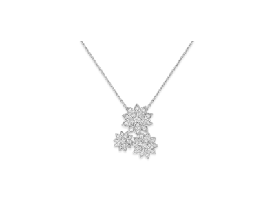Van Cleef & Arpels Lotus pendant 3 flowers "18K White gold/Diamond"
