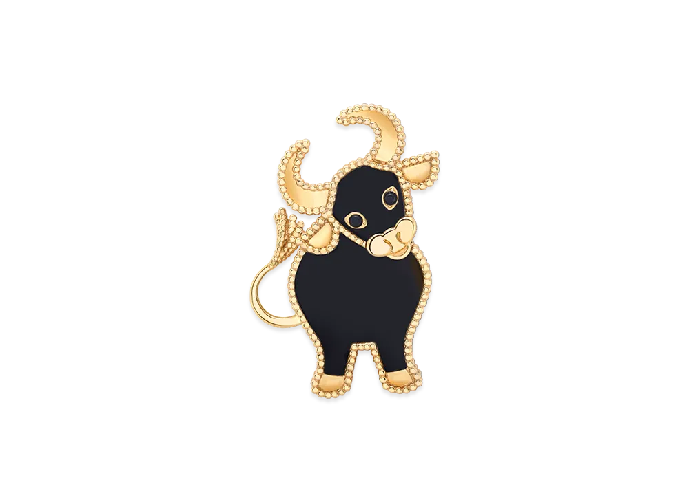 Van Cleef & Arpels Lucky Animals Ox clip "18K Yellow gold/Onyx"