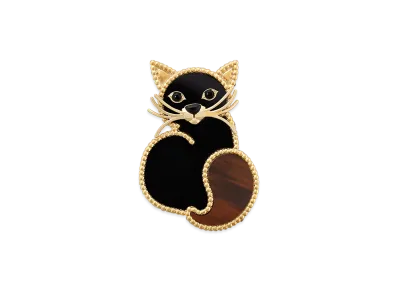 Van Cleef & Arpels Lucky Animals Cat clip "18K Yellow gold/Onyx/Obsidian"
