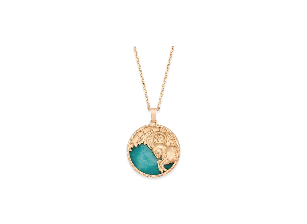 Van Cleef & Arpels Zodiaque long necklace Capricorni Capricorn "18K Rose gold/Amazonite"