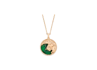 Van Cleef & Arpels Zodiaque long necklace Tauri Taurus "18K Rose gold/Aventurine"
