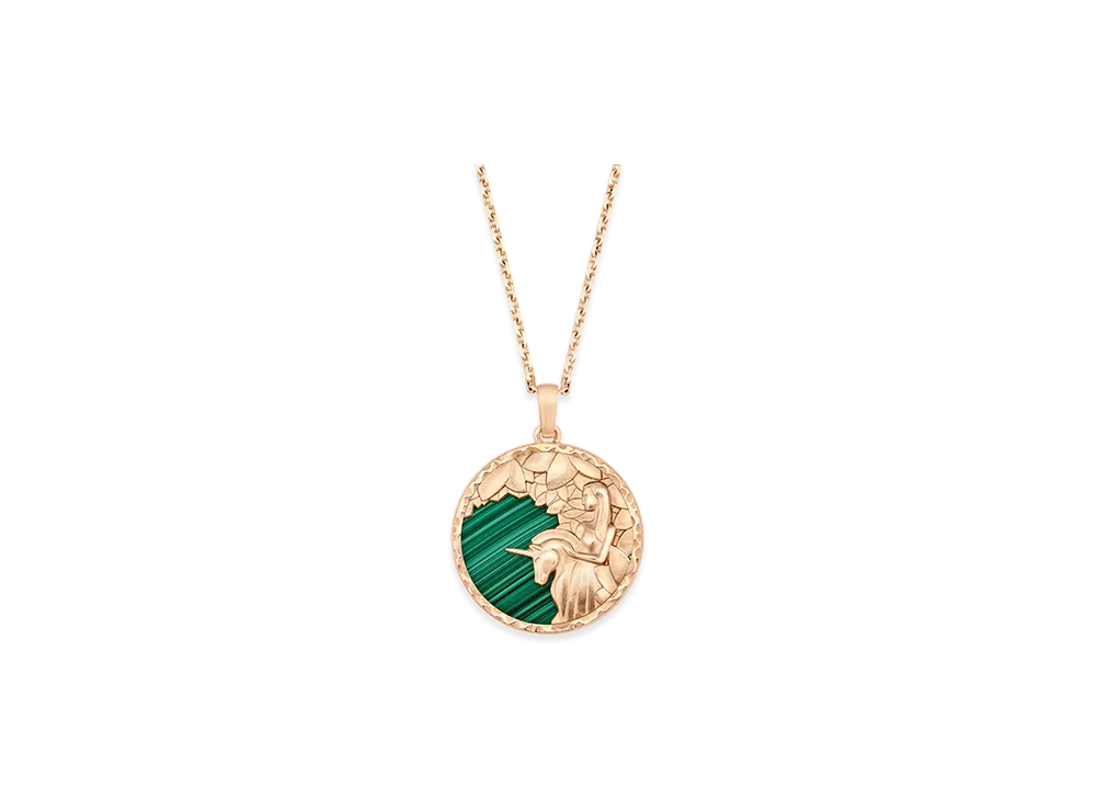 Van Cleef & Arpels Zodiaque long necklace Virginis Virgo "18K Rose gold/Malachite"