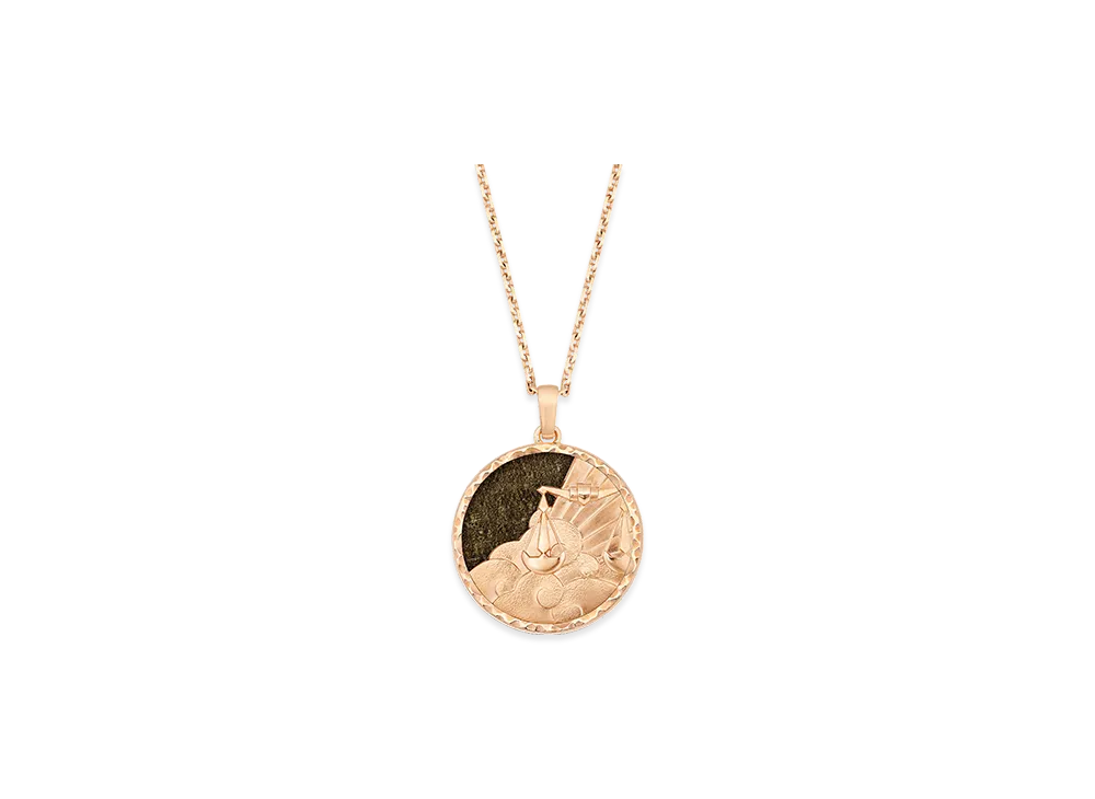 Van Cleef & Arpels Zodiaque long necklace Librae Libra "18K Rose gold/Obsidian"