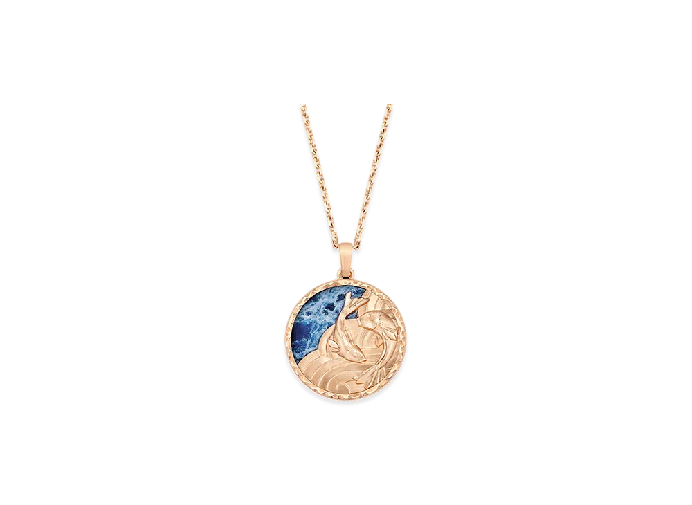 Van Cleef & Arpels Zodiaque long necklace Piscium Pisces "18K Rose gold/Sodalite"