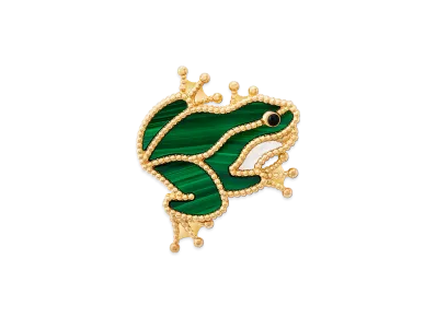 Van Cleef & Arpels Lucky Animals Frog clip "18K Yellow gold/Onyx/Mother-of-pearl/Malachite"