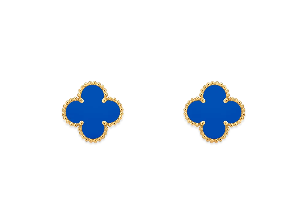 Van Cleef & Arpels Vintage Alhambra earrings "18K Yellow gold/Agate"
