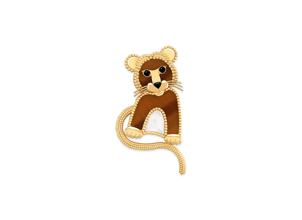 Van Cleef & Arpels Lucky Animals Tiger clip "18K Yellow gold/Onyx/Tiger's eye/Mother-of-pearl"