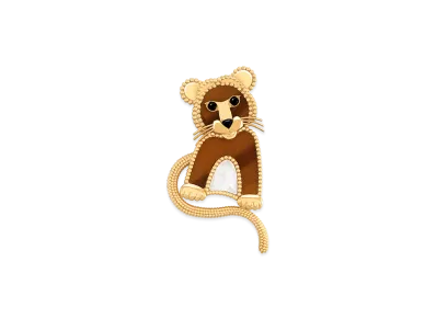Van Cleef & Arpels Lucky Animals Tiger clip "18K Yellow gold/Onyx/Tiger's eye/Mother-of-pearl"