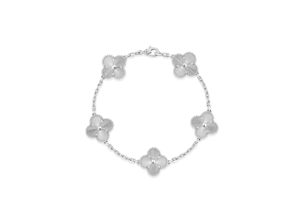 Van Cleef & Arpels Vintage Alhambra bracelet 5 motifs "18K White gold"