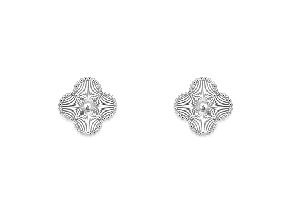 Van Cleef & Arpels Vintage Alhambra earrings "18K White gold"