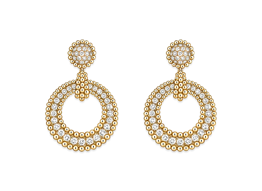 Van Cleef & Arpels Perlee diamonds earrings "18K Yellow gold/Diamond"