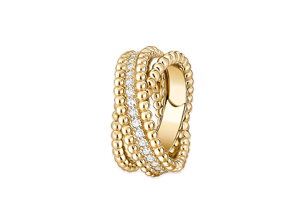 Van Cleef & Arpels Perlee diamonds duo ring "18K Yellow gold/Diamond"