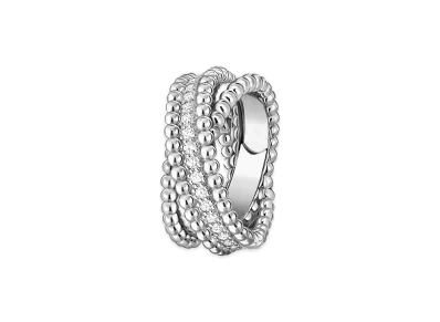 Van Cleef & Arpels Perlee diamonds duo ring "18K White gold/Diamond"