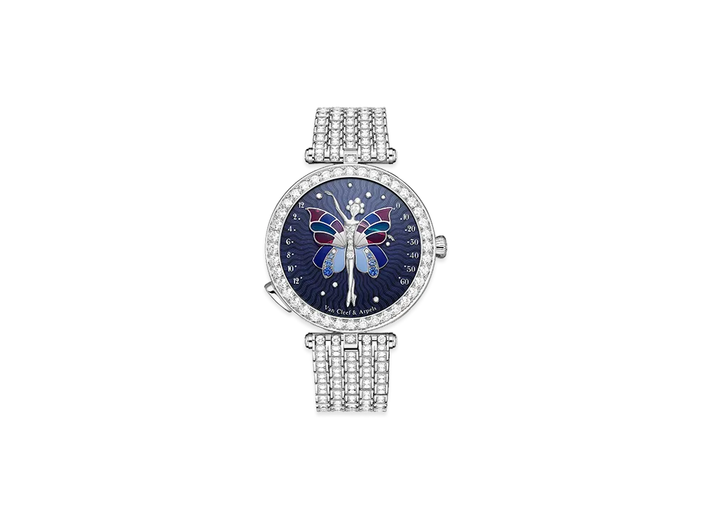 Van Cleef & Arpels Lady Arpels Ballerine Enchantee watch "18K White gold/Sapphire/Diamond"