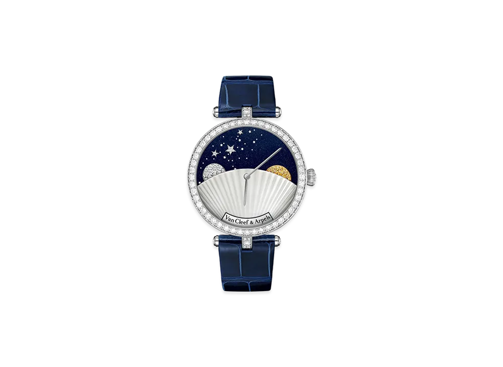 Van Cleef & Arpels Lady Arpels Jour Nuit watch "18K White gold/Aventurine/Sapphire/Diamond/Mother-of-pearl"