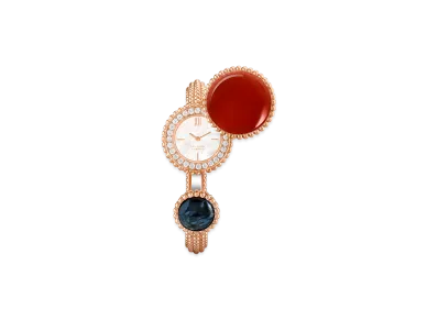 Van Cleef & Arpels Perlee Toi & Moi secret watch small model "18K Rose gold/Carnelian/Diamond/Pietersite/Mother-of-pearl"