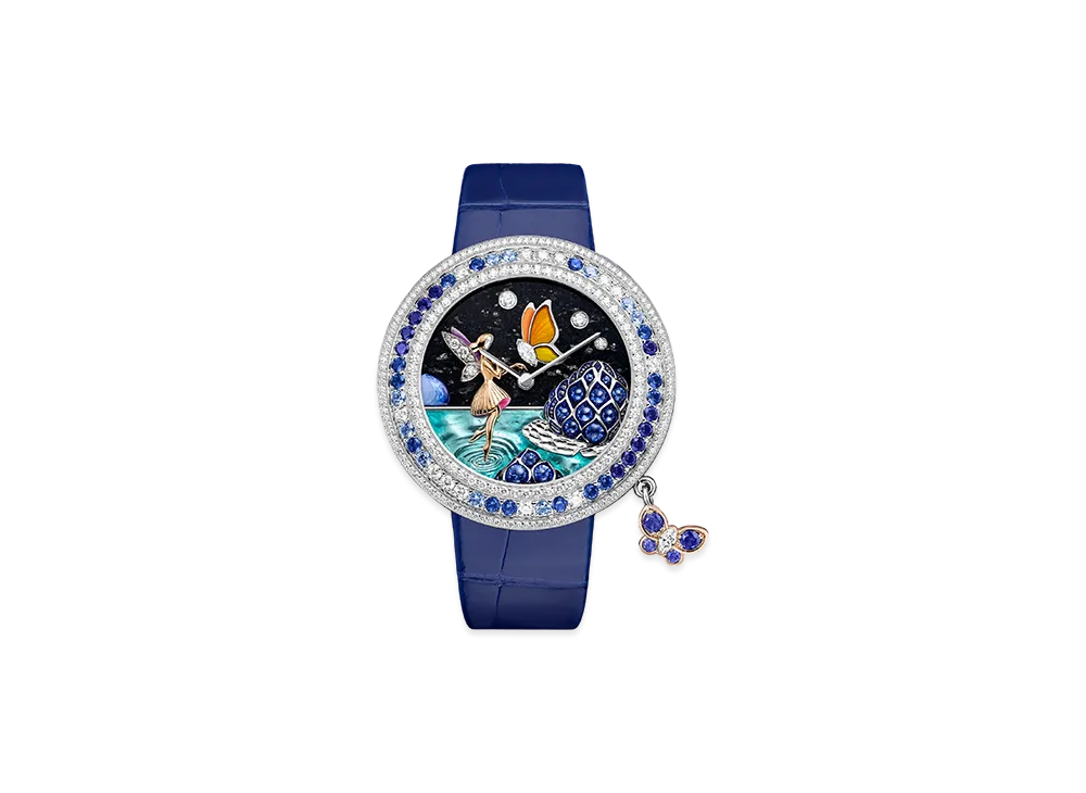 Van Cleef & Arpels Charms Papillon Feerique watch "18K White gold/Aventurine/Sapphire/Diamond/Mother-of-pearl"
